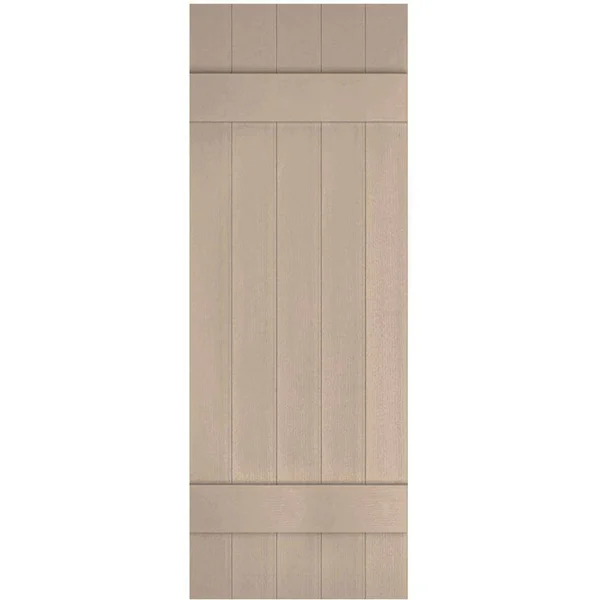 17 1/2 inchw x 40 inchh Lifetime Vinyl, Custom Five Board Joined (2 Batten), Board-n-Batten Shutters, w/Shutter-Loks (Per Pair)
