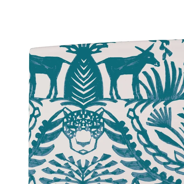 King Upholstered Headboard Animal Print Teal/Cream - Opalhouse