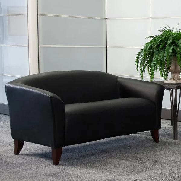 Flash Furniture Hercules Imperial Series Leather Loveseat Black