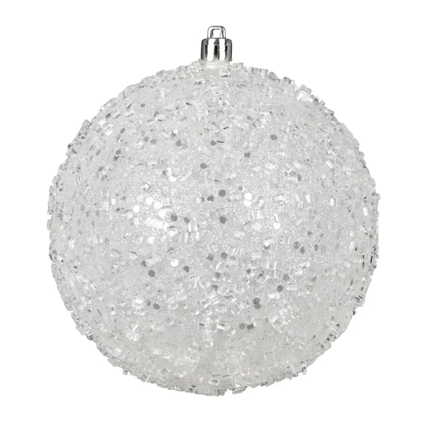 Vickerman 12x22 White Glitter Hail Ball Ornament
