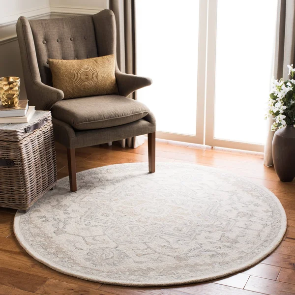 Safavieh Micro Loop 503 Area Rug - Ivory, Beige, 5' x 5' Round