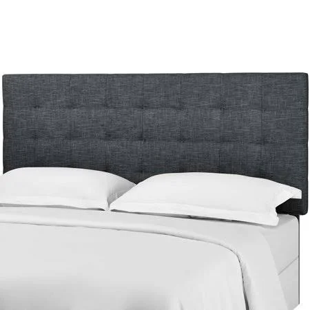 America Luxury Contemporary Modern Urban Designer Bedroom Twin Size Tufted Headboard, Fabric, Grey Gray