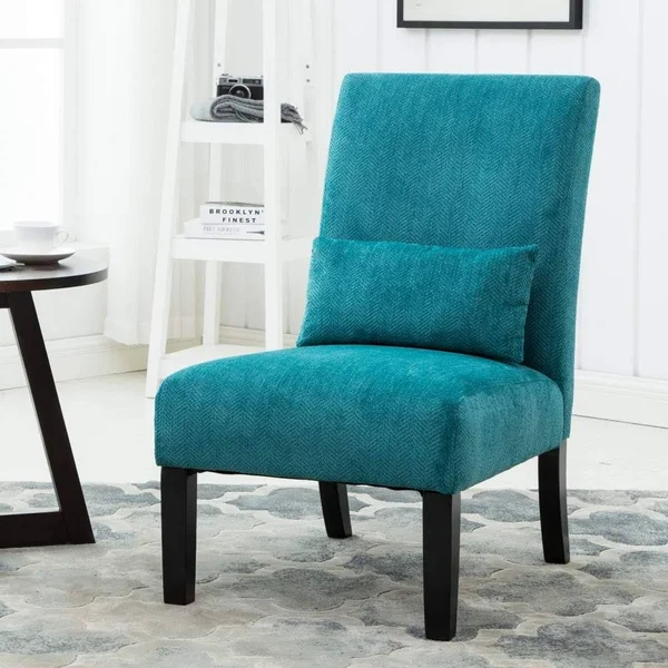 Roundhill Furniture Pisano Chenille Armless Contemporary Accent Chair Chocolate