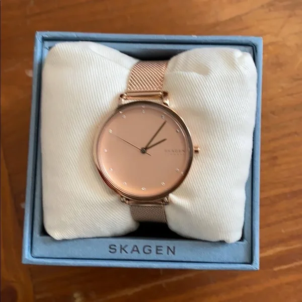 Skagen Women's Hagen Three-Hand Steel-Mesh Watch - Rose Gold