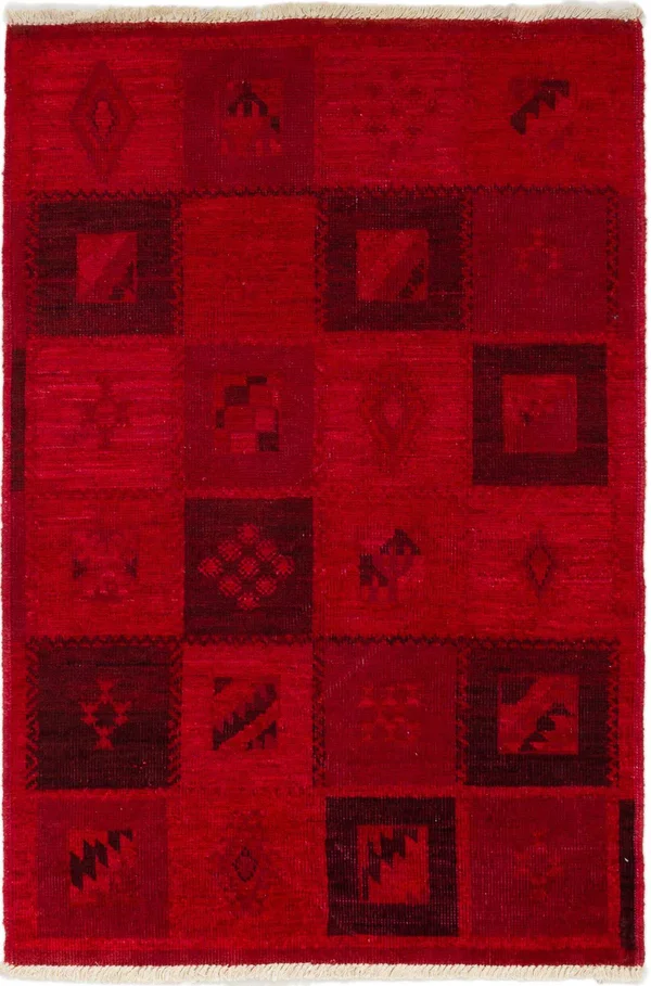 Hand-Knotted Vibrance Red Wool Rug 4&2x22 x 6&1x22