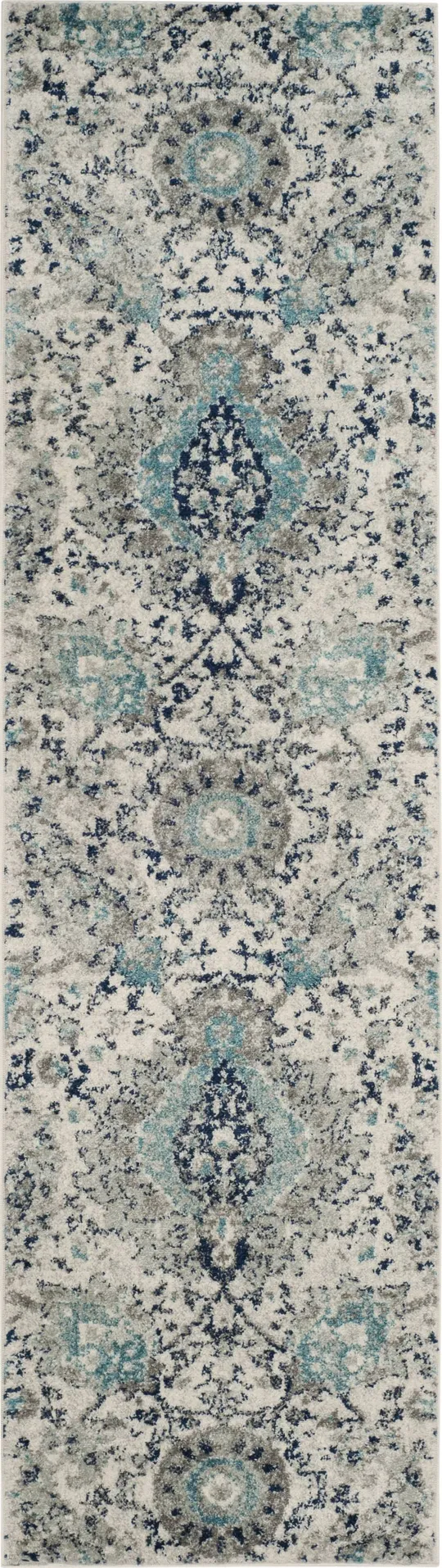 Safavieh MAD600C-222 Madison Power Loomed Runner Rug Cream & Light Grey - 2 ft.-3 in. x 22 ft.