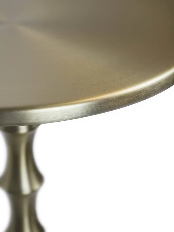 Plated Gold Finish Metal Accent Table 26.75x22