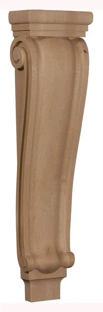 Ekena Millwork CORW06X03X22PTAL 6 1/4x22W x 3x22D x 22x22H Large Traditional Pilaster Corbel, Alder