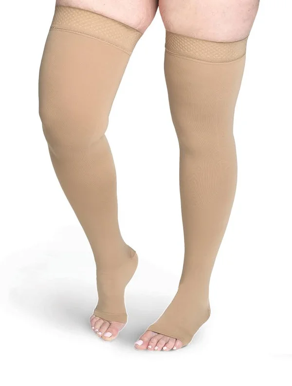 Sigvaris 552 Secure 20-30 mmHg Open Toe Thigh High - Beige, G3