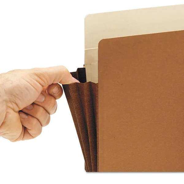 Smead SMD73691 Extra Wide Redrope End Tab File - Straight Cut, 5-1/4x22 Expansion, Letter, Dark Brown GUSSET, 10 per Box