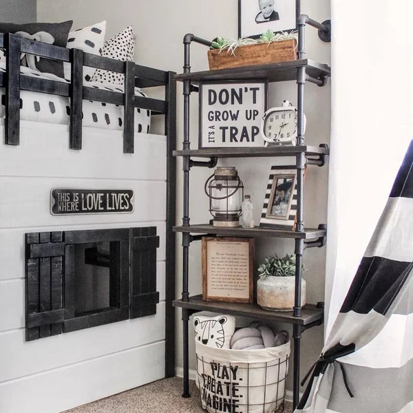Sacramento Industrial Chic 33 Wide 4-Tier Etagere Bookcase