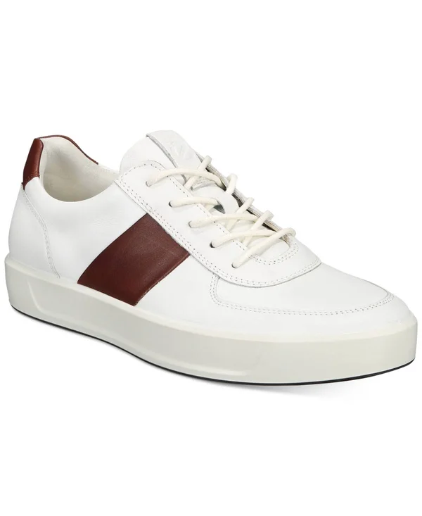 Ecco Men's Soft 8 Sneaker - White - Rust