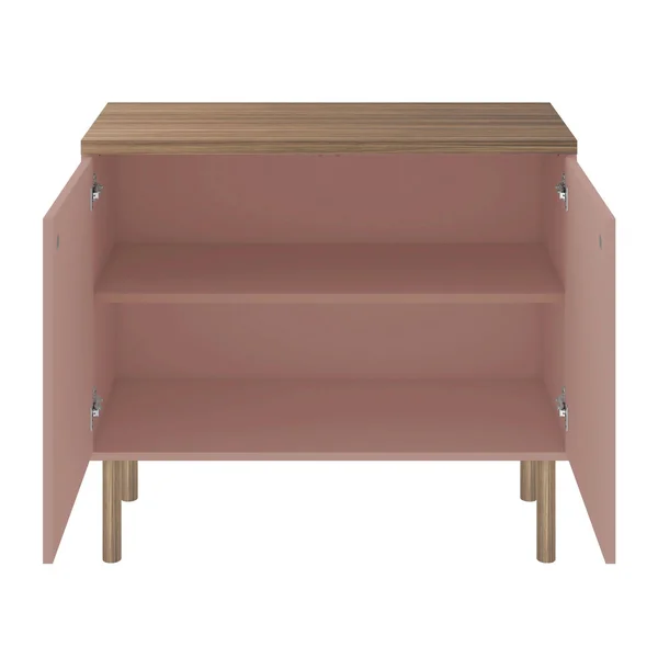 Manhattan Comfort Windsor 35.43 Modern Accent Cabinet, Ceramic Pink and Nature