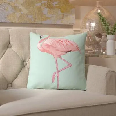 Pink Flamingo Throw Pillow House of Hampton Size: 16x22 H x 16x22 W x 2x22 D