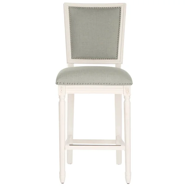Safavieh Buchanan Rectangle Bar Stool (Set of 2), Light Grey/Cream