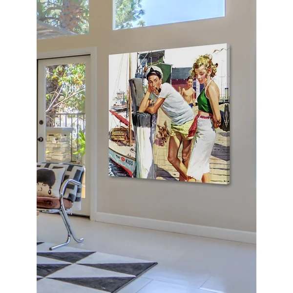 Marmont Hill - Checking Her Out Painting Print on Wrapped Canvas - 40x22 x 40x22