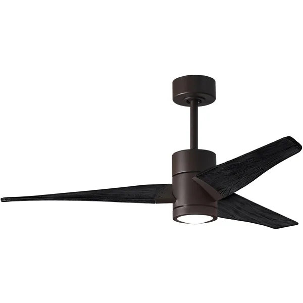 Matthews Fan Company-Super Janet 42x22 Ceiling Fan in Textured Bronze and Matte Black Blades-SJ-TB-BK-42