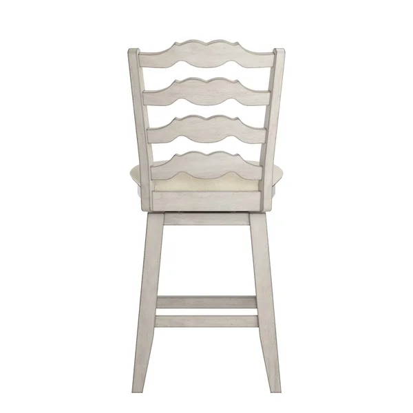 24x22 South Hill French Ladder Back Swivel Counter Height Barstool White - Inspire Q
