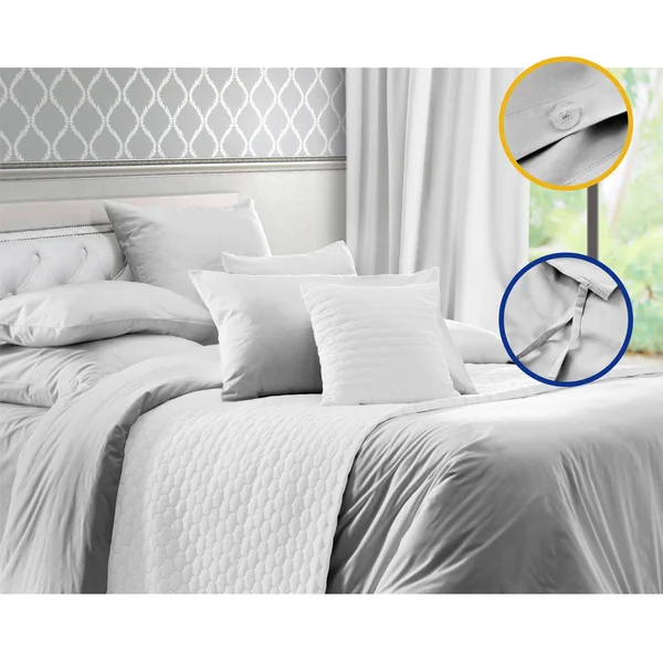 Full/Queen Light Grey 400 Thread Count Cotton Duvet Cover Set