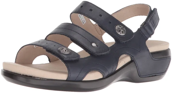 Women's Aravon PC Three Strap Navy Leather - in Size 6