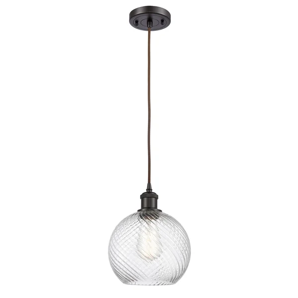 Innovations 516-1P-AC-G1214-8-LED Antique Copper Twisted Swirl 1 Light Mini Pendant
