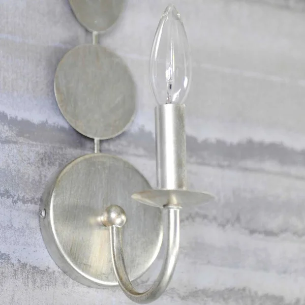 Crystorama 541-SA Layla 1 Light Antique Silver Sconce