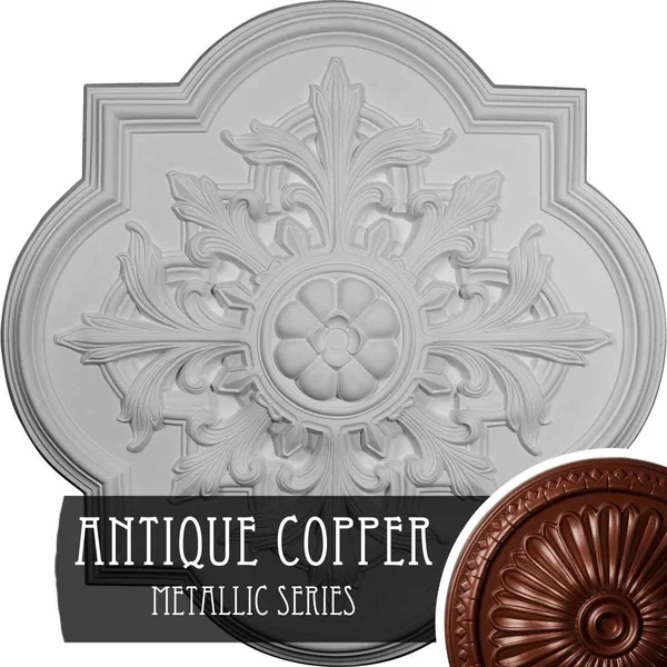 31 1/4x22OD x 2x22P Bonetti Ceiling Medallion (Fits Canopies Up to 7 3/8x22), Hand-Painted Spartan Stone