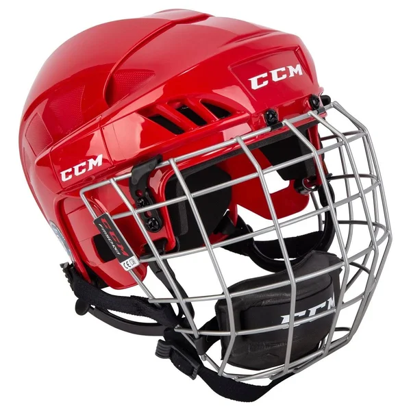 CCM 50 Hockey Helmet Combo - Senior - Red - Xs