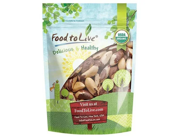 Food to Live Organic Brazil Nuts Raw No Shell 4 Pounds