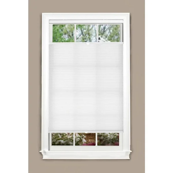 Allen + Roth Top Down Bottom Up 35-in x 64-in White Light Filtering Cordless Cellular Shade Polyester, TDLFWT350640