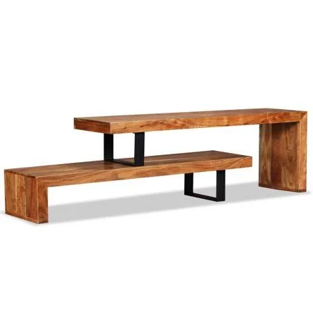 Anself TV Stand Solid Acacia Wood