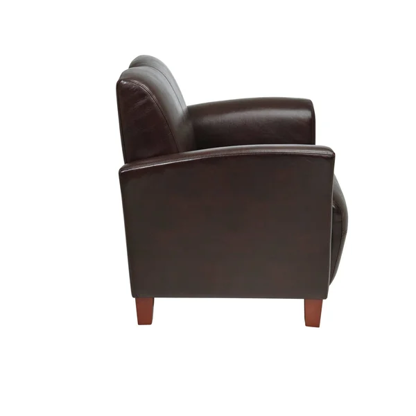 Office Star Breeze Black Eco Leather Club Chair with Cherry Finish Legs