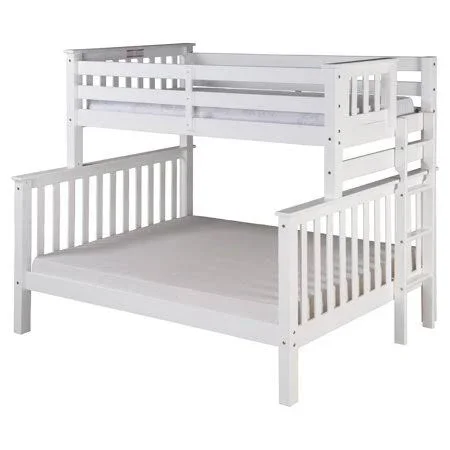 Camaflexi Santa Fe Mission Tall Bunk Bed Twin over Full - Bed End Ladder - White