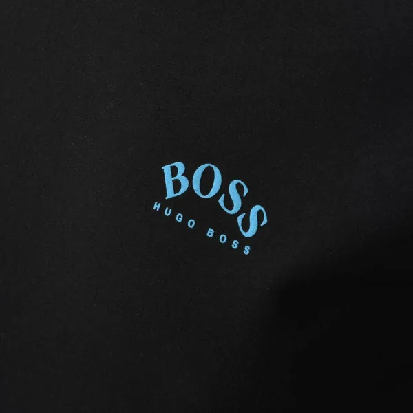 Hugo Boss - Cotton Jersey T Shirt with Curved Logo - Black