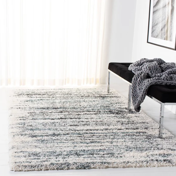 Safavieh Fontana Shag 800 FNT850B Rug 5&3x22x7&6x22 Rug