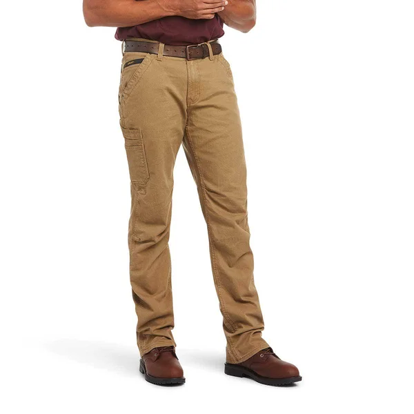 Ariat Men's Rebar M4 Low Rise DuraStretch Washed Twill Dungaree Boot Cut Pant - 38x22, 30x22, Field Khaki by Gemplers