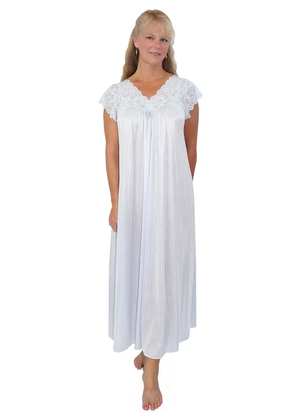 Women's Shadowline 32737 Silhouette 53 inch Gown, Size: 3XL, Silver