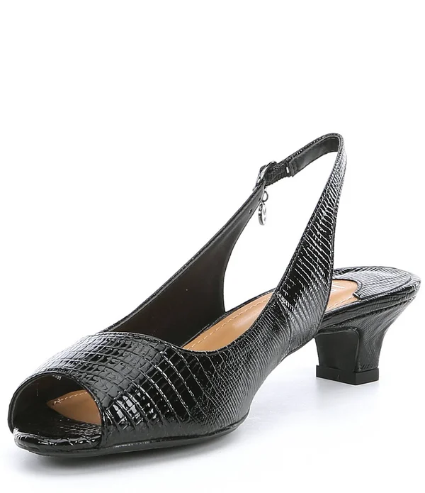 J. Renee Women's Jenvey Low Heel Slingback, Size: 9, Black Synthetic