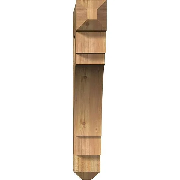 Ekena Millwork BKT06X38X38MRC04RWR 6x22W x 38x22D x 38x22H Merced Craftsman Rough Sawn BRACKET, Western Red Cedar