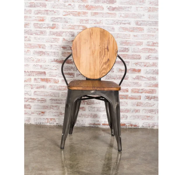 Fine Mod Imports Metal Dining Chair - Walnut