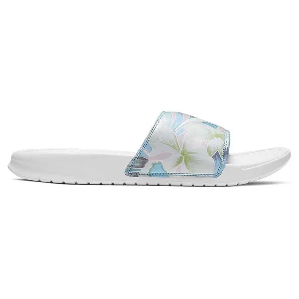 Nike Women's Benassi Just Do It Print Slides, White