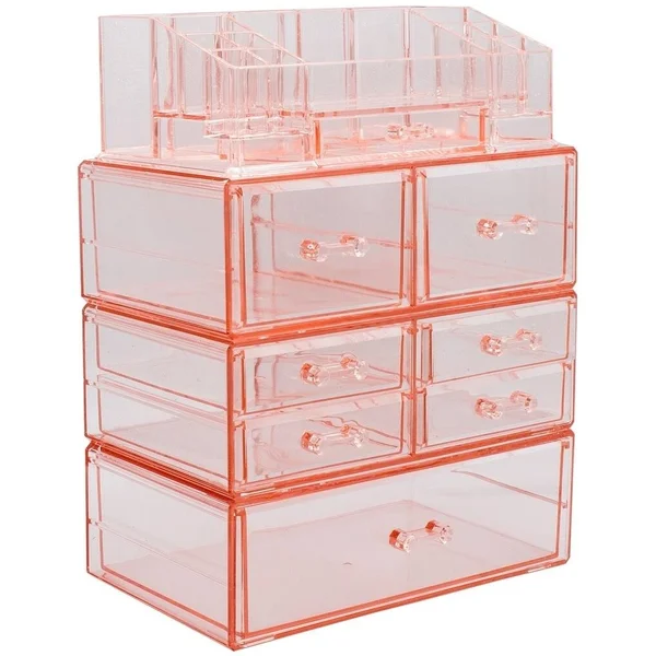 Sorbus Makeup Storage Case Set Large Display Drawers (Purple)