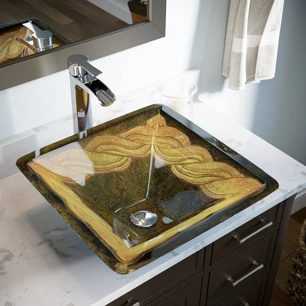 Mr Direct 638 Vessel Sink Ensemble with A Chrome Finish 731 Faucet, Pop-Up Drain, and Sink Ring.