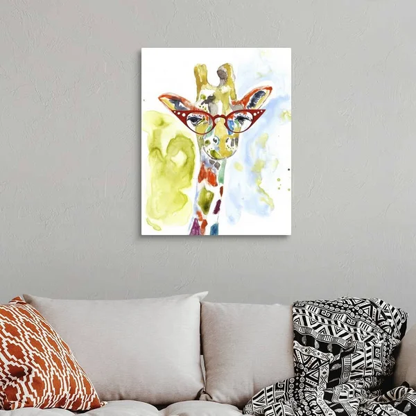 Smarty-Pants Giraffe, Canvas Wall Art, 24x30, Great Big Canvas