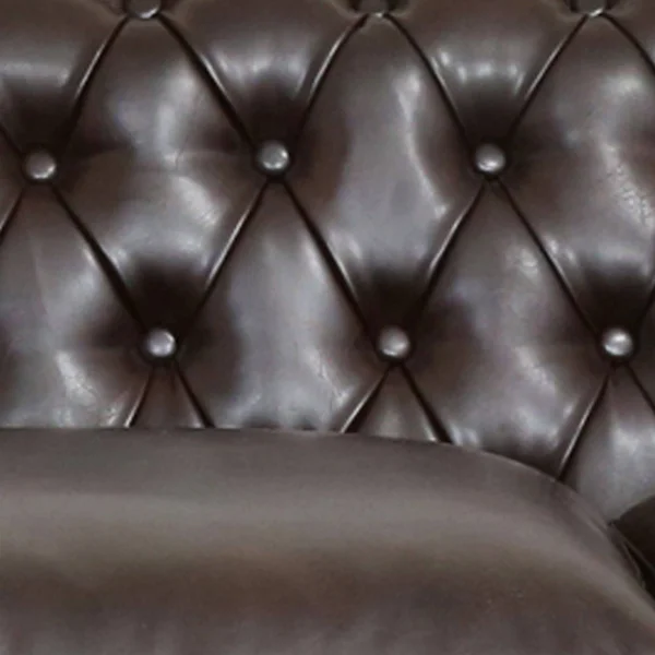 Noble House Somerville Chesterfield Tufted Sofa with Scroll Arms in Brown