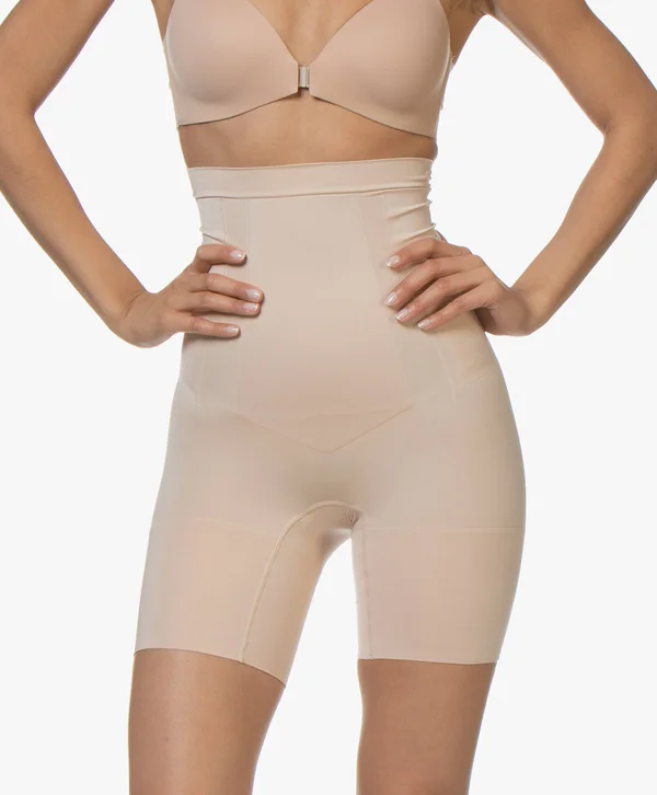 Spanx Oncore High Waisted Mid-Thigh Shorts Soft Nude, L