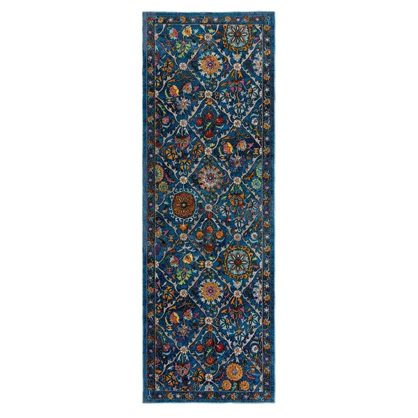 Gertmenian Brea Bizet Area Rug - Blue, 2.5x8 ft