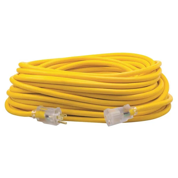 Coc 01689 100 ft. Polar & Solar Indoor-Outdoor Extension Cord with Lighted End, Yellow