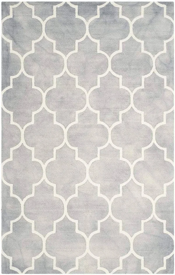 Safavieh 5& x 5& Round Dip Dye DDY535C Grey - Ivory Rug