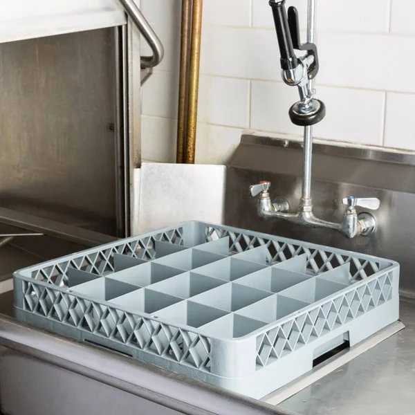 Noble Products 20-Compartment Gray Full-Size Glass Rack - 19 3/8x22 x 19 3/8x22 x 4x22